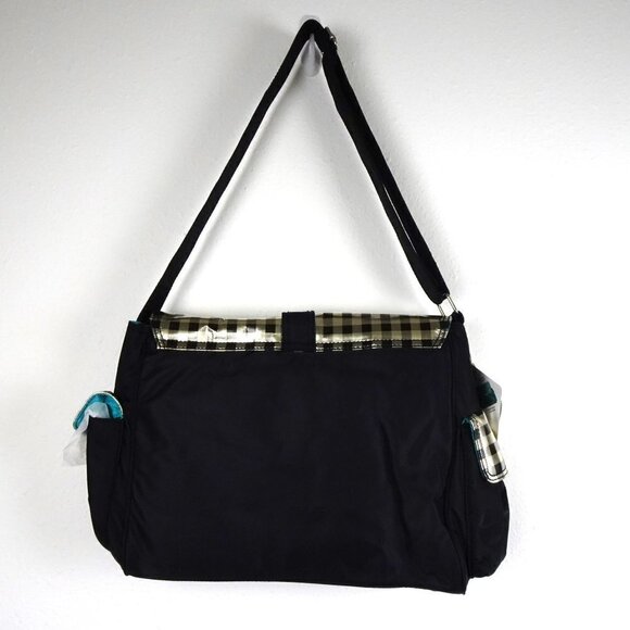 Kalencom Baby Diaper Bag Infant Black Gold + Bottle Bag Zip Pouch Changing Pad - Picture 7 of 13